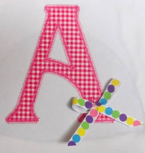 Letters Applique, Add A Ribbon - 3 Sizes - Products - SWAK Embroidery Fabric Letters Applique, Applique Letters Template Free, Appliqué Letters, Machine Embroidery Alphabet, Monogramming Ideas, Applique Alphabet, Applique Letters, Applique Art