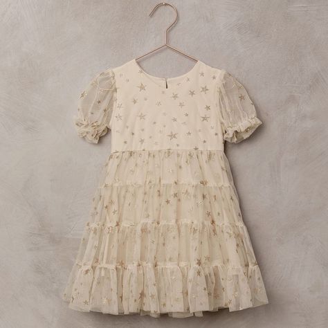 Dottie Dress in Champagne by Noralee Polka Dot Tulle Dress, Dot Tulle Dress, Fabric Hair Bows, Dress Champagne, Misha And Puff, Tiered Skirt, Ivory Color, Perfect Party, Tulle Dress