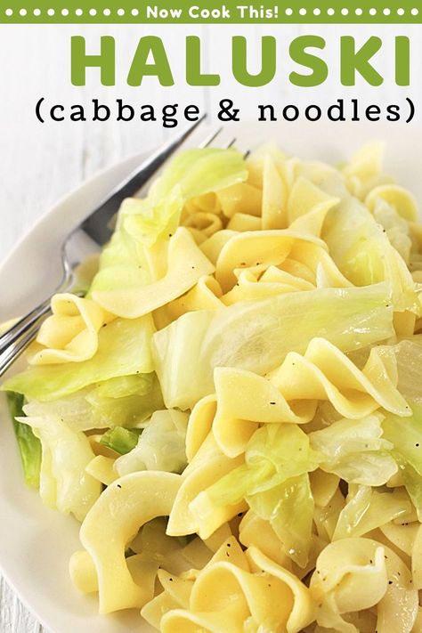 Pierogi And Cabbage Casserole, Noodle Cabbage Recipes, Easy Cabbage And Noodles, Cabbage And Noodles Haluski, Polish Cabbage And Noodles, Noodles And Cabbage Recipes, Ineskohl Kitchen Recipes, Cabbage Noodles Recipes, Polish Haluski Recipe