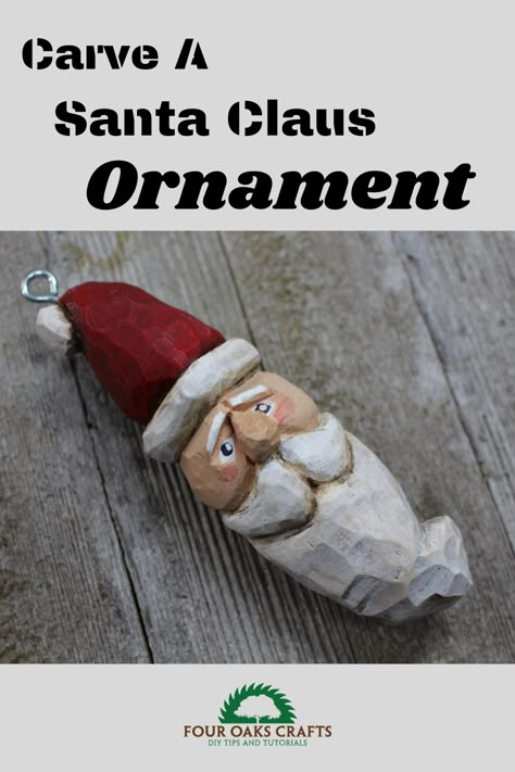 In this tutorial, I show you how to carve a Santa Claus ornament. A great project to make for your home or give away to friends and family. Learn a simple technique for making these little carvings and you can make several variations, only limited by your imagination. Christmas Tree Decorations Items, Wood Whittling, Simple Woodworking Projects, Carving For Beginners, Crafty Hobbies, Santa Carving, Simple Wood Carving, Wood Carving For Beginners, Calendar Craft