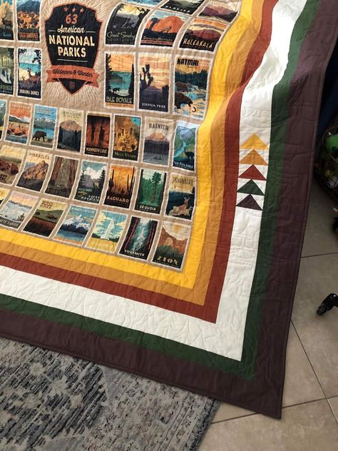 National Park Panel Quilt Ideas, Riley Blake National Parks Quilt, National Parks Quilt, National Park Quilt, National Park Quilt Blocks, Vermont Trip, Quilted Crafts, Quilts Canada, Crafty Witch