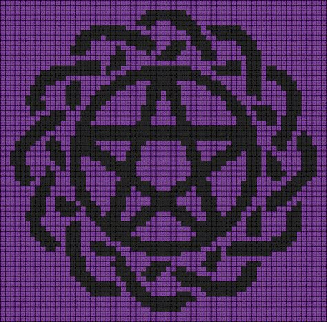 Pentagram Pixel Art, Pixel Art Pattern Witchy, Pentagram Cross Stitch, Pixel Art Witchcraft, Pagan Designs, Wicca Cross Stitch, Crochet Alpha Pattern Witchy, Crochet Tapestries, Alpha Patterns Tarot