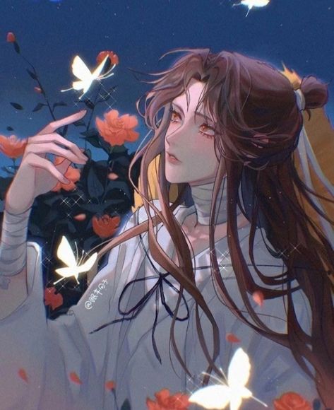 Anime Guy Long Hair, Heaven Official's Blessing, Heaven's Official Blessing, 영감을 주는 캐릭터, Fanarts Anime, Of Wallpaper, Anime Drawings, Anime Icons, Anime Boy