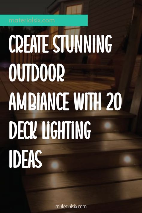 Enhance the charm of your outdoor space with these innovative deck lighting ideas. From sleek railings to stunning hanging fixtures, discover 20 inspiring ways to create a captivating ambiance. Illuminate your deck beautifully and enjoy magical evenings under the stars. Whether you prefer a warm, inviting glow or a bright, modern look, these deck lighting concepts will surely elevate your outdoor experience. Explore creative ways to light up your deck and set the perfect mood for relaxing nights Under Deck Lighting Ideas, Covered Deck Lighting Ideas, Deck Lighting Ideas Outdoor, Deck Lighting Ideas Hanging, Lights On Deck Railing, Deck Lighting Ideas Railing, Hanging Lights On Deck Railing, Lights Around Deck Townhome, Lights For Deck Railing