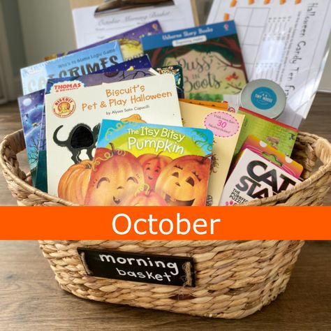 Plan with me - October Morning Basket theme is cats. #playdough #morningbasket #homeschool #homeschooling #curriculum #planner #planning #planwithme October Morning Basket, Basket Theme, Morning Baskets, Curriculum Planner, October Morning, Homeschooling Curriculum, Morning Basket, Logic Games, Plan With Me