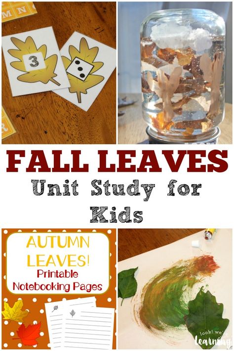 Simple Leaf Painting, Leaf Painting For Kids, Homeschool Unit Studies, Fall Lesson Plans, Kindergarten Units, Leaves Printable, Homeschool Nature Study, Unit Studies Homeschool, Preschool Units