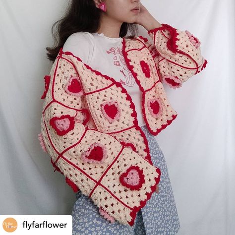 Heart Granny Square Cardigan, Granny Square Cardigan Pattern Free, Square Cardigan Pattern, Granny Square Cardigan Pattern, Cardigan Pattern Free, Granny Cardigan, Heart Granny Square, Granny Square Cardigan, Square Cardigan