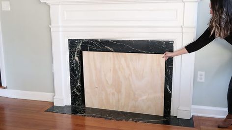 DIY Fireplace Cover Tutorial | eHow Fireplace Cover Ideas Baby, Covering Up A Fireplace, Fireplace Covers Diy, Covering A Fireplace Ideas, Cover Up Fireplace Ideas, Fireplace Cover Up Ideas Diy, Diy Fireplace Cover Ideas, Fireplace Cover Ideas, Diy Fireplace Cover