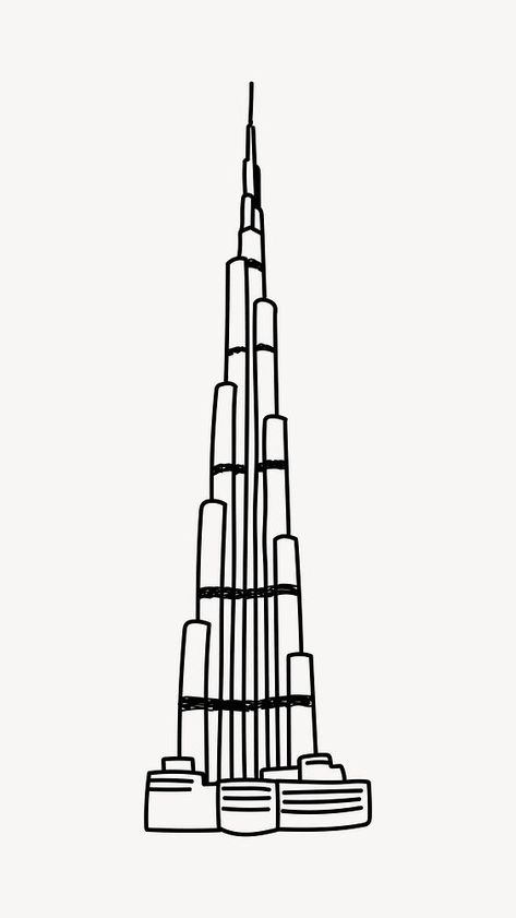 Burj Khalifa Dubai hand drawn illustration vector | free image by rawpixel.com / Salaithorn Burj Khalifa Illustration, Dubai Doodle, Burj Khalifa Painting, Burj Khalifa Drawing, Dubai Drawing, Dubai Illustration, Dubai Art, Khalifa Dubai, Architecture Drawing Plan