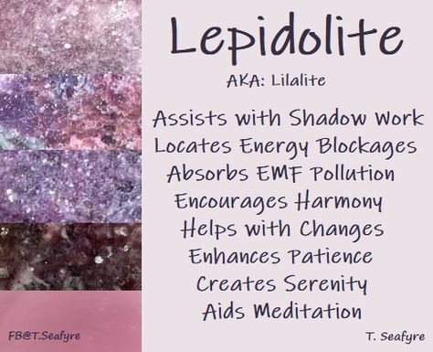 Lepidolite AKA: Lilalite, Lithium Mica Lepidocrocite Crystal Meaning, Lepodite Stone, Purple Mica Crystal Meaning, Mica Crystal Meaning, Lepidolite Crystal Meaning, Focus Crystals, Lepidolite Properties, Lepidolite Meaning, Crystal Collection Display