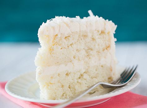 Coconut Cake with Coconut Meringue Buttercream Frosting Moist Coconut Cake Recipe, Coconut Cake Frosting, Best Coconut Cake Recipe, Meringue Buttercream Frosting, Coconut Meringue, Coconut Cream Cake, Cake With Coconut, Vanilla Bean Cakes, Bean Cake