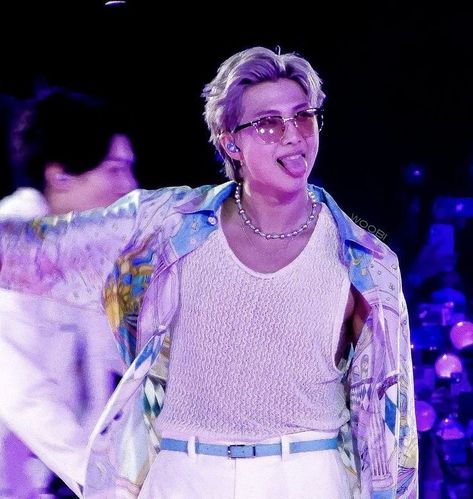 Namjoon In Purple, Namjoon Tongue, Namjoon Purple Icon, Namjoon Purple, Leader Bts, Kpop Obsession, Bts History, Bts Backgrounds, Bts Ot7