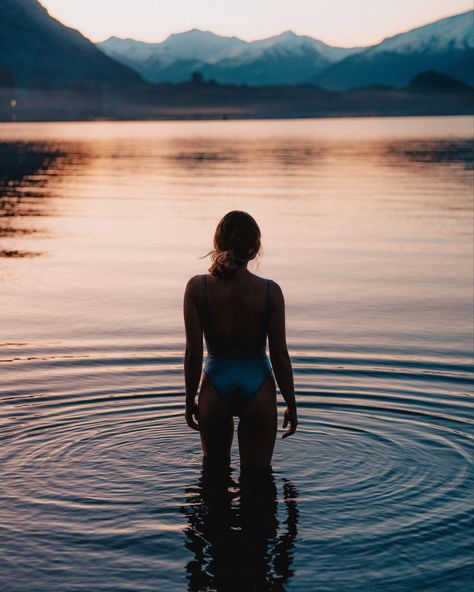 Evening cold plunge in New Zealand Cold Water Plunge, Joy Journal, Cold Lake, Lake Wanaka, Cold Plunge, Autumn Lake, Dream Lifestyle, 2024 Vision, Life Coaching