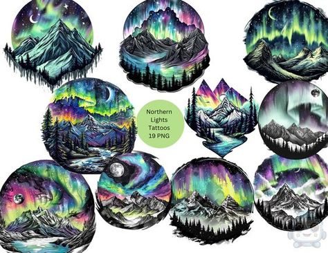 Lights Tattoo, Northern Lights Tattoo, Light Tattoo, His Dark Materials, Amazing Drawings, Digital Scrapbook Paper, Rock Art, Art Classes, Painting Inspiration