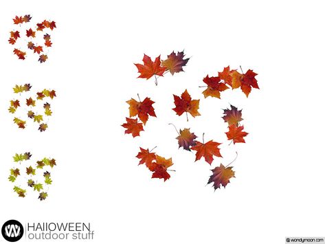 The Sims Resource - Halloween Outdoor Stuff - Autumn Leaves Sims 4 Kitchen, Outdoor Stuff, Halloween Outdoor, 4 Leaves, Cc Sims, Electronic Art, Outdoor Halloween, Halloween Outdoor Decorations, The Sims Resource