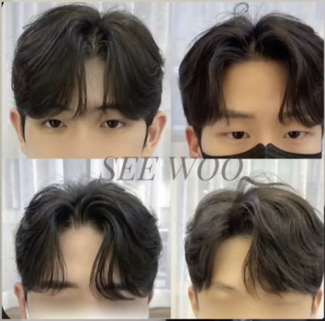 Cute Asian Hairstyles Men, Kdrama Hairstyles Men, Korean Center Parting Men, Korean Hairstyle Men Round Face, Mid Part Asian Hair Men, 70 30 Haircut Men Asian, Side Part Hairstyles Men Korean, Korean Slick Back Hair Men, Korean Curtain Bangs Men