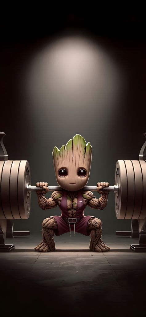 Gym Wallpaper 4k, Groot Avengers, 3d Karakter, Gym Wallpaper, Groot Marvel, Realistic Cartoons, Iphone Dynamic Wallpaper, Gym Art, Wallpaper Iphonewallpaper