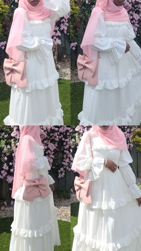 Eid Fashion 2024, Cottagecore Outfits Modest, Eid Outfits Ideas 2024, Cute Hijabi Outfits Dresses, Eid Inspo 2024, Hijabi Cottagecore Outfits, Kawaii Muslim Outfits, Eid 2024 Outfits, Eid Outfit Inspo 2024