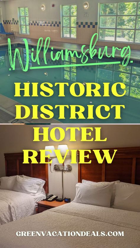 Williamsburg Historic District Hotel Review Colonial Williamsburg Virginia, Virginia Vacation, Williamsburg Virginia, Williamsburg Va, Busch Gardens, Hampton Inn, Colonial Williamsburg, Historic District, Free Breakfast