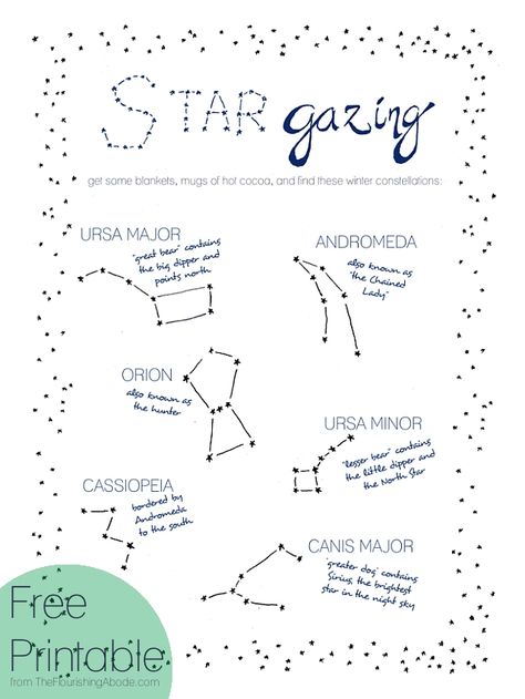 FREE star gazing printable! Destiny Wedding, Constellation Activities, Space Lessons, System Unit, Space Unit, Girl Guide, Space Activities, Shiitake Mushrooms, Star Gazing