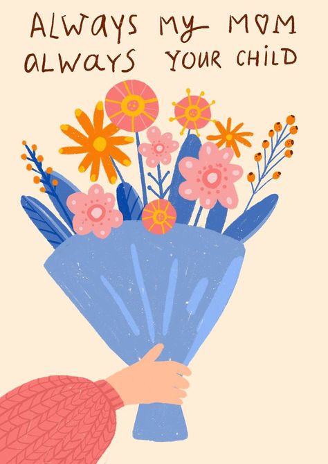 Mother’s Day Postcards, Happy Mother's Day Cute Illustration, Mothers Day Poster Design Ideas, Mothers Illustration, Mother Day Illustration, Mothers Day Poster Design, Happy Mothers Day Illustration, Mothers Day Aesthetic, Mothers Day Illustration Art