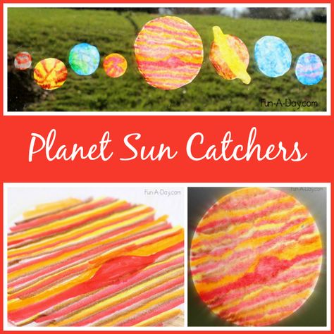 Awesome space craft for kids to learn about planets - Coffee filter planet sun catchers! Space Art Projects, Planet Crafts, Planet Project, Space Activities For Kids, Space Crafts For Kids, Planet Sun, Spring Camping, Space Craft, Space Activities