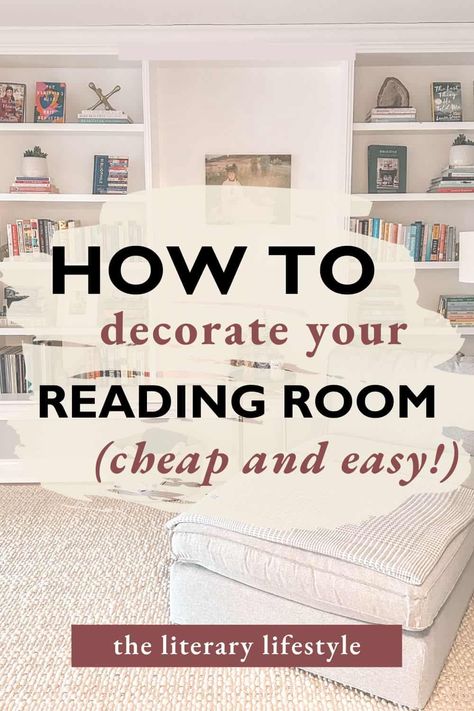 Relaxing Reading Room Ideas, Book Reading Room Ideas, Reading Sitting Area, Reading Corner Ideas For Adults Diy, Feminine Reading Room, Reading Nook Loft Ideas, Cosy Reading Room Ideas, Craft And Reading Room Ideas, Spare Bedroom Reading Room