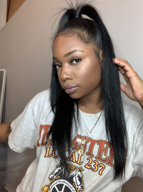 Silk Press Half Up Half Down, Half Up Half Down Silk Press, Afro Hairstyles Braids, Straight Bob Hairstyles, Cute Natural Hairstyles, Silk Press, Curly Bob Hairstyles, Kids Braided Hairstyles, Half Up Hair