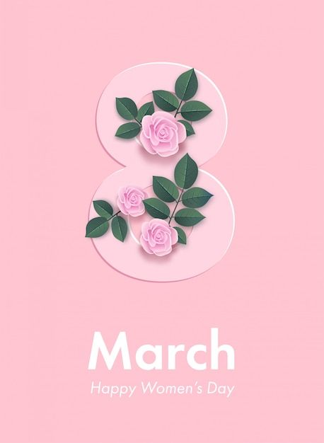 Flyer for march 8 with the decor of pink... | Premium Vector #Freepik #vector #8-march-women #8-march-women-day #8-march #international-women-day International Womens Day Poster, Women's Day Cards, Roses Vector, Happy Woman Day, Happy Women's Day, 8 March, Floral Card, Doodle On Photo, Frame Card