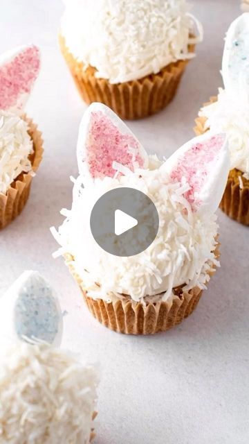 Lexi Davidson | lexiscleankitchen.com on Instagram: "Easy Bunny Cupcakes: I mean... HOW CUTE? Save this one for Easter!! These are seriously the cutest cupcakes you’ll ever see and they’re simple to make. ⁠Comment “cupcakes” and I’ll DM you the tips/recipe/and more!⁠
⁠
https://lexiscleankitchen.com/easy-bunny-cupcakes-gluten-free/" Bunny Rabbit Cupcakes, Bunny Theme Cupcakes, Coconut Bunny Cupcakes, Easter Cake Ideas Easy Bunny Cupcakes, Easy Bunny Cakes For Easter, Bunny Cupcakes, Easter Dinner, Cute Cupcakes, Themed Cupcakes