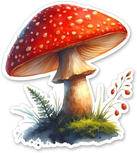 Amazon.com: Mushroom Vinyl Stickers Waterproof Mushroom Stickers, Handmade Sticker, Painting Designs, Fabric Painting, Paint Designs, Vinyl Stickers, Fairy Garden, Vinyl Sticker, Stuffed Mushrooms