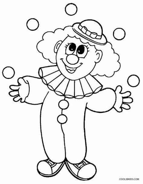 Printable Clown Coloring Pages For Kids | Cool2bKids Clown Coloring Pages, Clown Images, Clown Crafts, Theme Carnaval, Carnival Crafts, Circus Crafts, Funny Printables, Unique Coloring Pages, Clown Faces