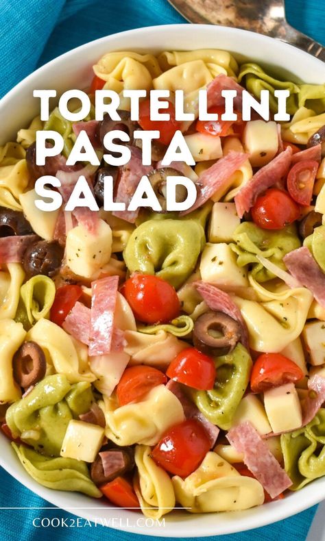 Tortellini Pasta Salad, Pasta Salad With Tortellini, Tomatoes Mozzarella, Tortellini Pasta, Tortellini Salad, Cold Salad, Italian Salad, Cheese Tortellini, Homemade Italian