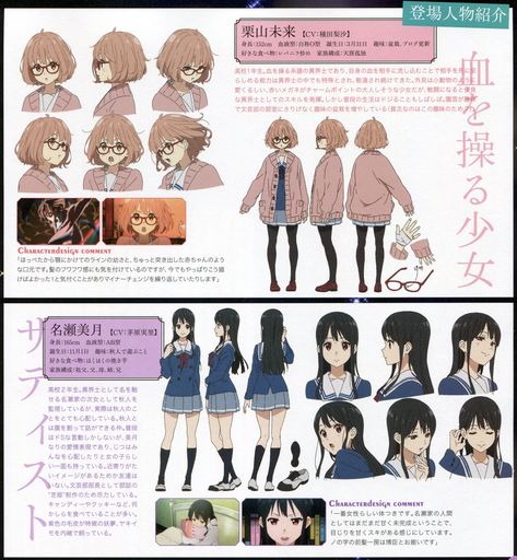 Character Sheet For Animation, Character Reference Sheet, Beyond The Boundary, Character Turnaround, Moe Anime, Kyoto Animation, Character Model Sheet, Animation Art Sketches, Model Sheet