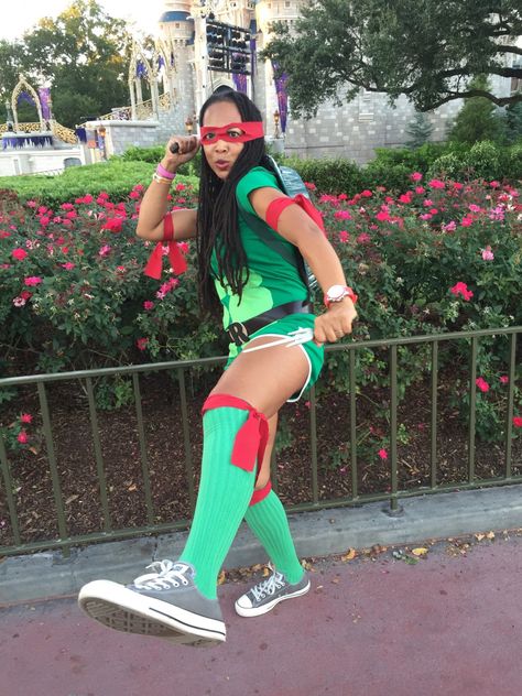 Ninja Turtle Diy Costume, Turtle Diy Costume, Diy Ninja Turtle Costume, Turtle Diy, Diy Ninja, Teenage Mutant Ninja Turtles Costume, Ninja Turtles Costume, Camp Themes, Costumes For Teenage Girl