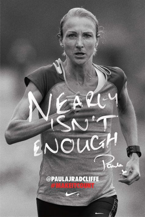 Nike Campaign, Paula Radcliffe, Quotes Workout, Funny Commercial Ads, Track Quotes, Running Motivation Quotes, Nike Ad, Nike Quotes, Running Marathon