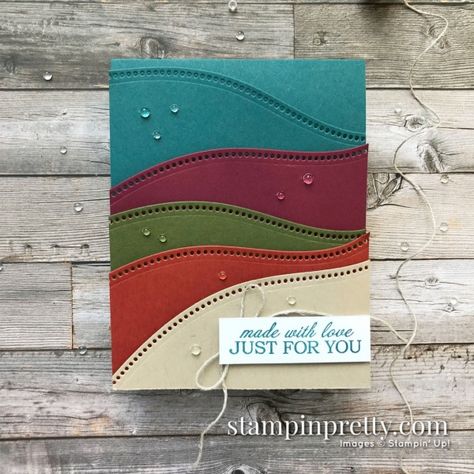 Around The Bend, Mary Fish, Stampin Pretty, Christmas Stamps, Masculine Cards, Card Layout, Stamping Up, Patterned Paper, Autumn Theme