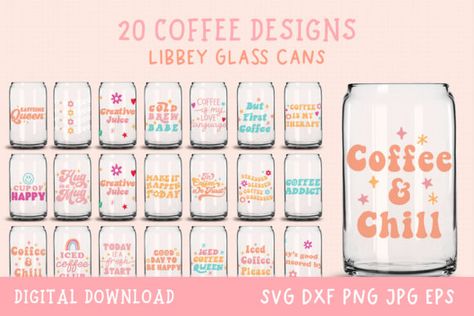 Can Glass Wrap, Christmas Cups, Glass Wrap, Creative Coffee, Cup Designs, Glass Coffee Cups, Coffee Svg, Cup Ideas, Cricut Joy