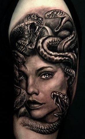 Medusa Tattoos, Salvation Tattoo, Medusa Tattoo Design, Medusa Art, Statue Tattoo, Greek Mythology Tattoos, Mythology Tattoos, Medusa Tattoo, Greek Tattoos