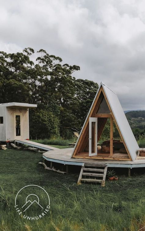 A Frame Cabin Ideas, Mini A Frame Cabin, A Frame Glamping, Small A Frame House, Tiny A Frame, A Frame Tiny House, Small A Frame Cabin, Small A Frame, Tiny A Frame Cabin