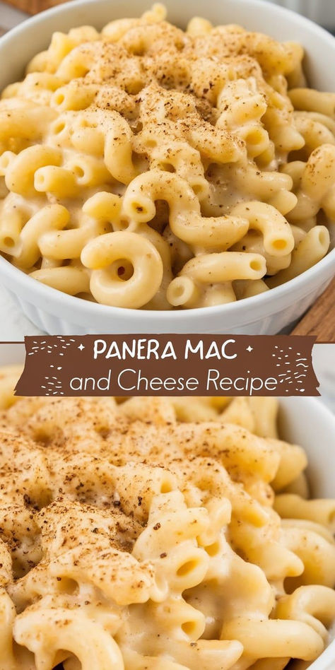 Panera Mac and Cheese: a creamy, dreamy comfort food you can make at home! So rich and flavorful, this copycat recipe is the ultimate indulgence. Panera Bread Mac And Cheese Recipe, Copycat Panera Mac And Cheese, White Cheddar Sauce, Panera Mac And Cheese Recipe, Panera Mac And Cheese, Cheddar Sauce, Copycat Panera, Food At Home, Mac And Cheese Recipe