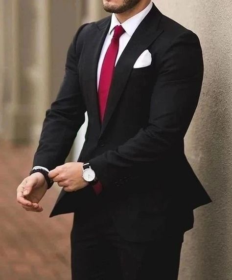 Men's Priorities●Men's Fashion on Instagram: "1, 2, 3, 4, 5, 6, 7, 8, 9 or 10?🧐 #menspriorities" Black Coat Pant For Men, Best Suits For Men Classy, Pant Coat For Men, Elegant Wedding Dinner, Black Suit Red Tie, All Black Tuxedo, Party Dress Ideas, Men's Tuxedo Wedding, Classic Black Suit