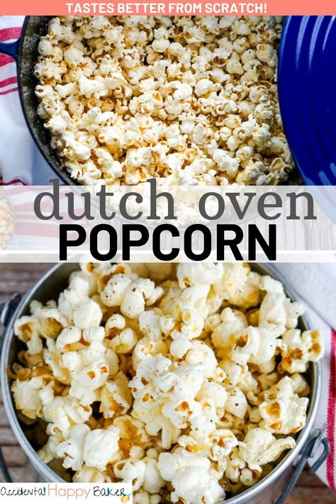 Dutch Oven Popcorn, Gourmet Popcorn Recipes, Popping Popcorn, Buttery Popcorn, How To Make Popcorn, Stovetop Popcorn, Perfect Popcorn, Fast Snack, Homemade Popcorn