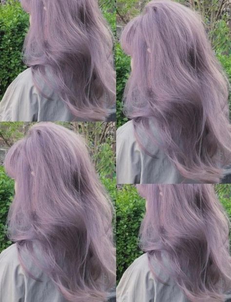 Korean Lavender Hair, Light Pink Purple Hair, Light Purple Hair Aesthetic, Korean Dyed Hair, Lavender Pink Hair, Ashy Purple Hair, Pink Lavender Hair, Korean Hair Color Ideas, Light Purple Hair Dye