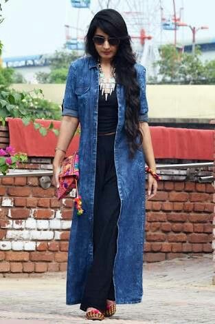 Awesome....  Long denim shrugs... Best to complement  ir casual as well as ur travel outfit