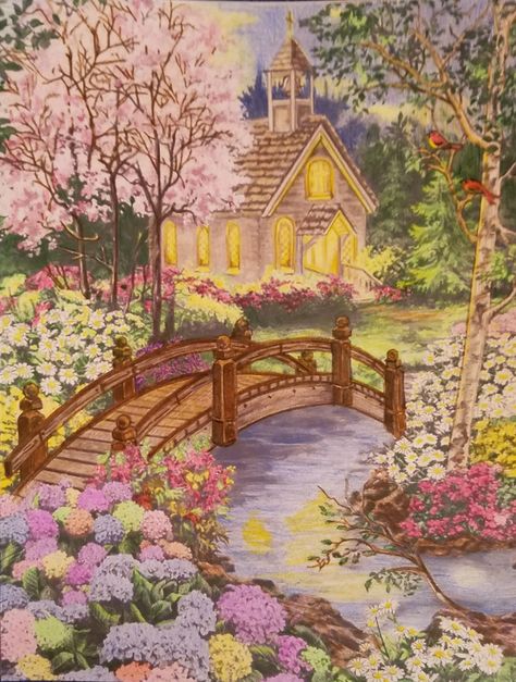 Fall Cottage Painting, Storybook Art Vintage, Fairytale Cottage Aesthetic, Cottage Drawing, Whimsical Landscape, Cottage Painting, Palermo Sicily, Storybook Art, Cocoppa Wallpaper