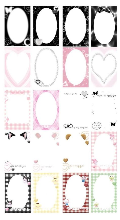 Purikura Template, Toploader Deco Sticker Printable, Toploader Deco Template, Deco Sticker Printable, Deco Stickers Printable, Polaroid Template, Hello Kitty Printables, Kpop Diy, Deco Sticker