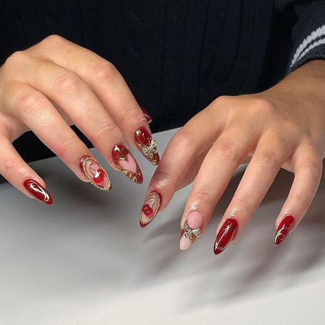 Red And Gold Nails, Cheetah Print Nails, Wow Nails, Grunge Nails, Print Nails, Really Cute Nails, Soft Nails, Nails 2024, Girls Nails