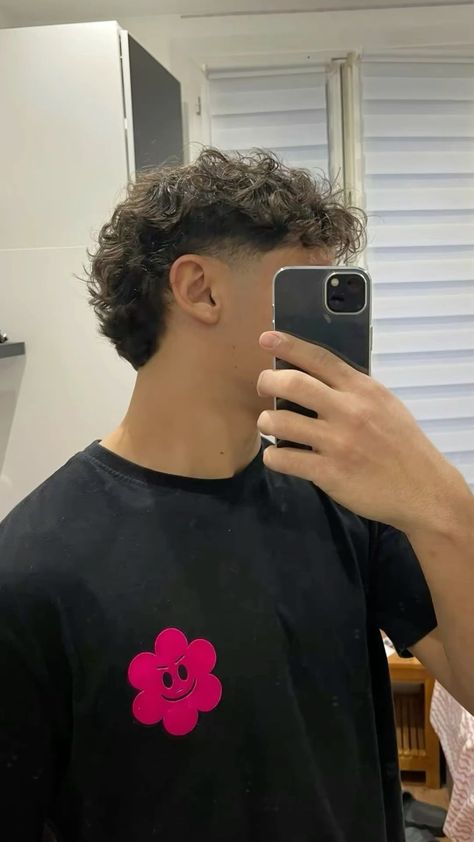 Men’s Curly Taper Fade, Men’s Tattoo Back, Men’s Burst Fade Mullet, Haircut For Medium Hair Men, Burst Fade With Curly Hair, Short Curly Modern Mullet, Guys Short Curly Hair, Aesthetic Curly Hairstyles Men, Mullets Curly Hair