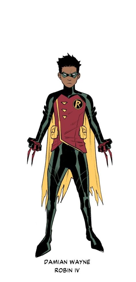 Damian Wayne Redesign, Damian Wayne Robin Suit, Robin Character Design, Robin Redesign, Thomas Wayne Batman, New Goblin, Robin Suit, Batman Show, Robin Costume